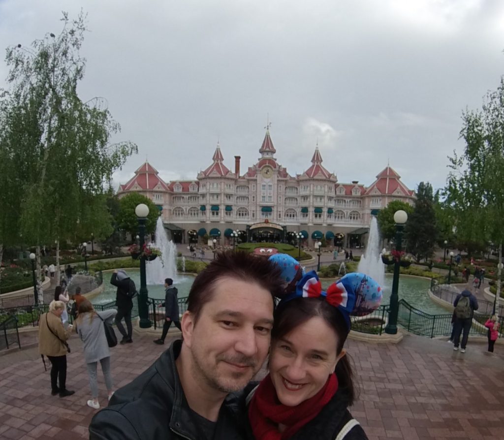 In front of the Paris Disney Hotel